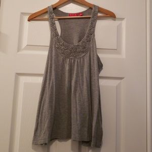 Heather grey embellished rosettes racerback Tank